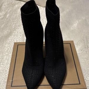 Sock bootie with embellishments